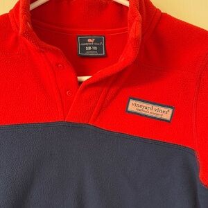 Vineyard Vines Boys Red and Blue Fleece Pullover